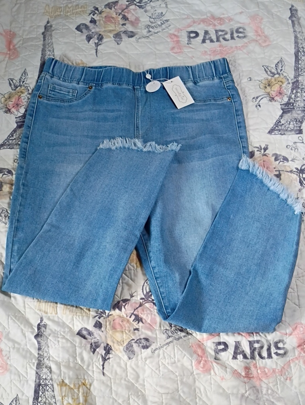 NWT Cloudy Blue Folly Fringe Jeans By Mudpie